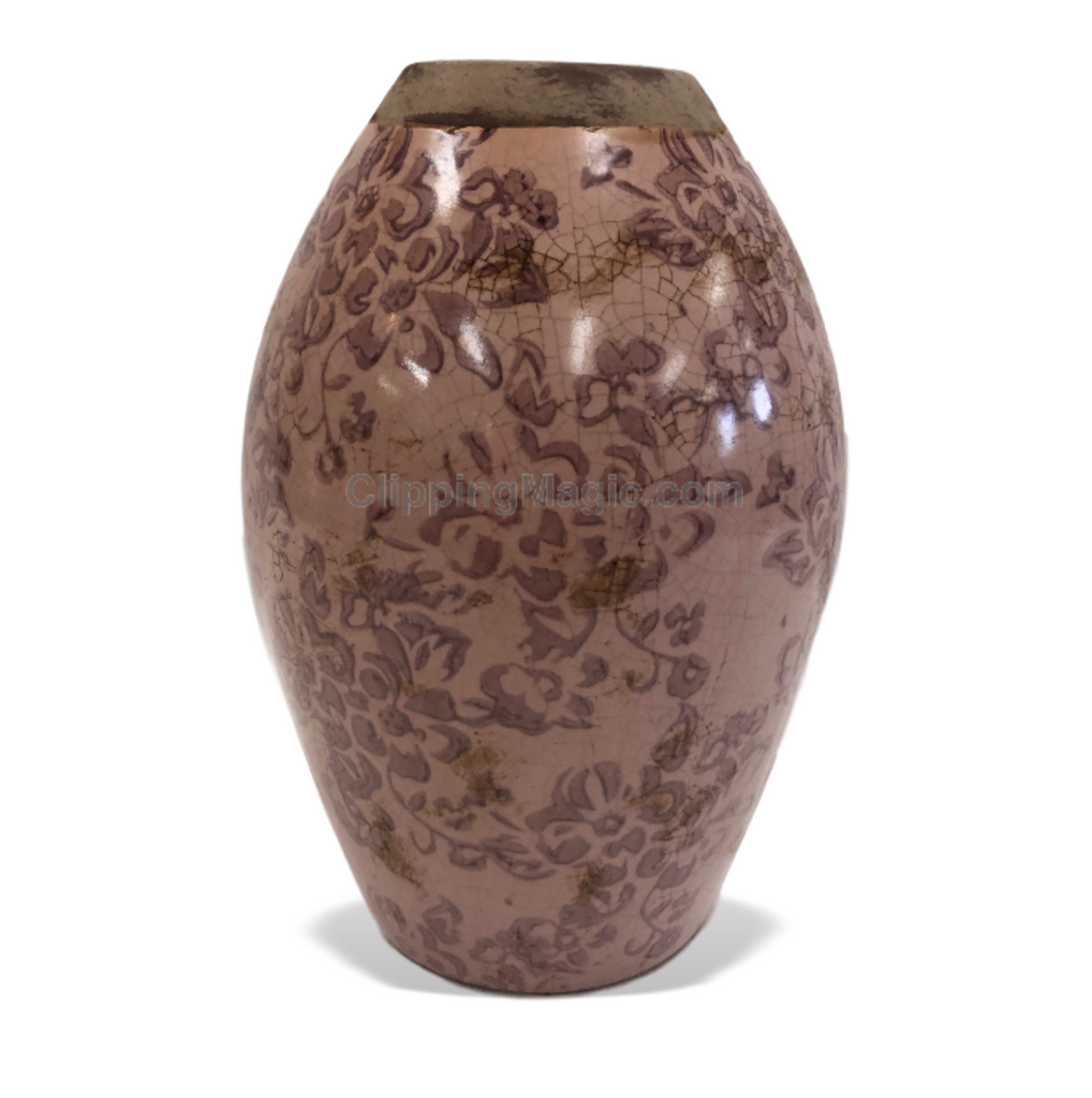 Ceramic Pink Vase - round