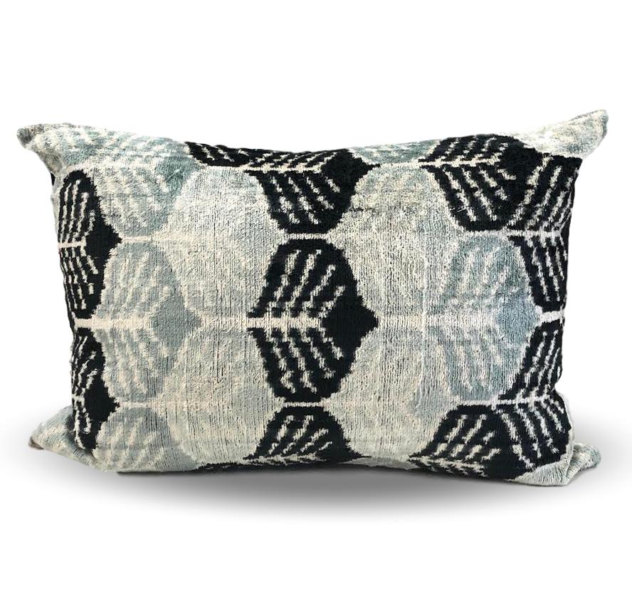 Teal and Black Pillow