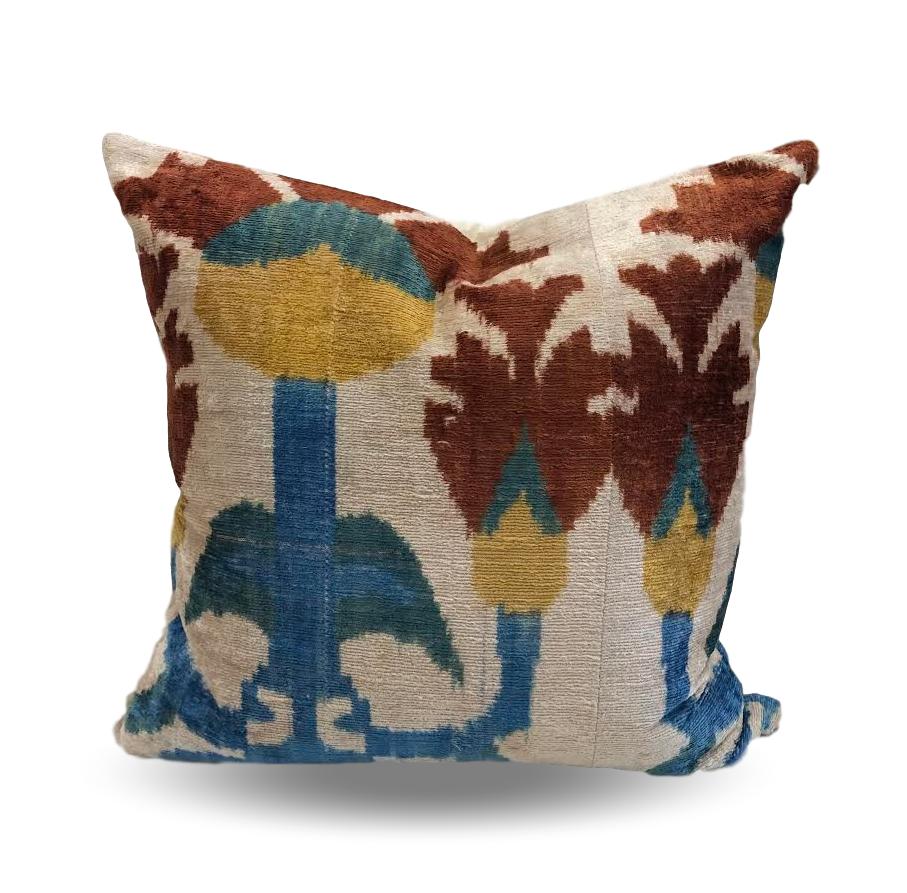 Turquiose & Rust Abstract Pillow