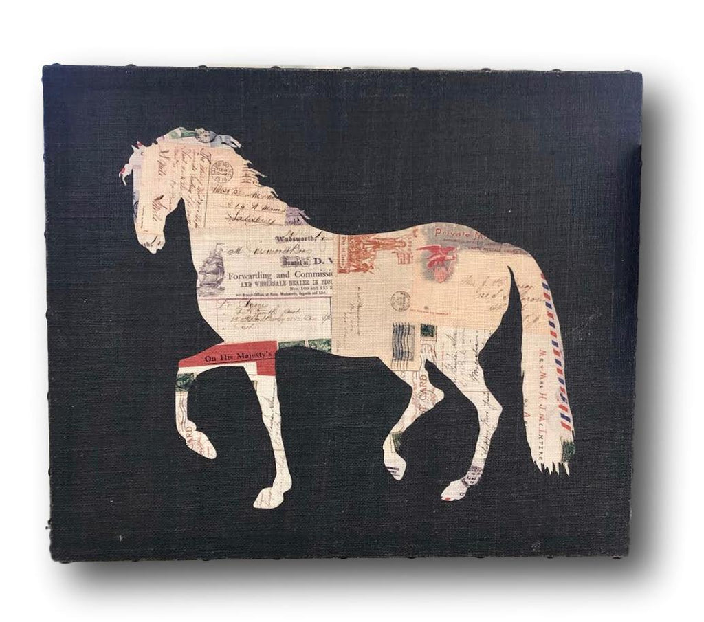 Paris Horse Canvas with Nailheads