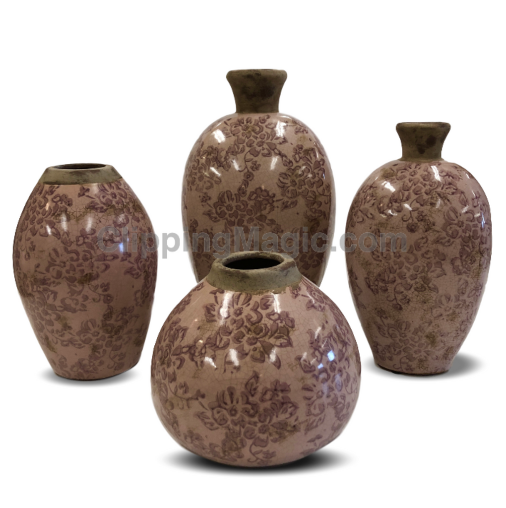 Ceramic Pink Vase - round